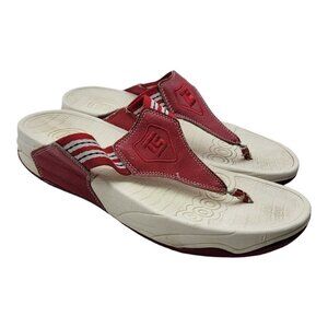 Therashoe Sandals Flip Flop Thong Therapy Molded Insole  Leather Women Sz 11